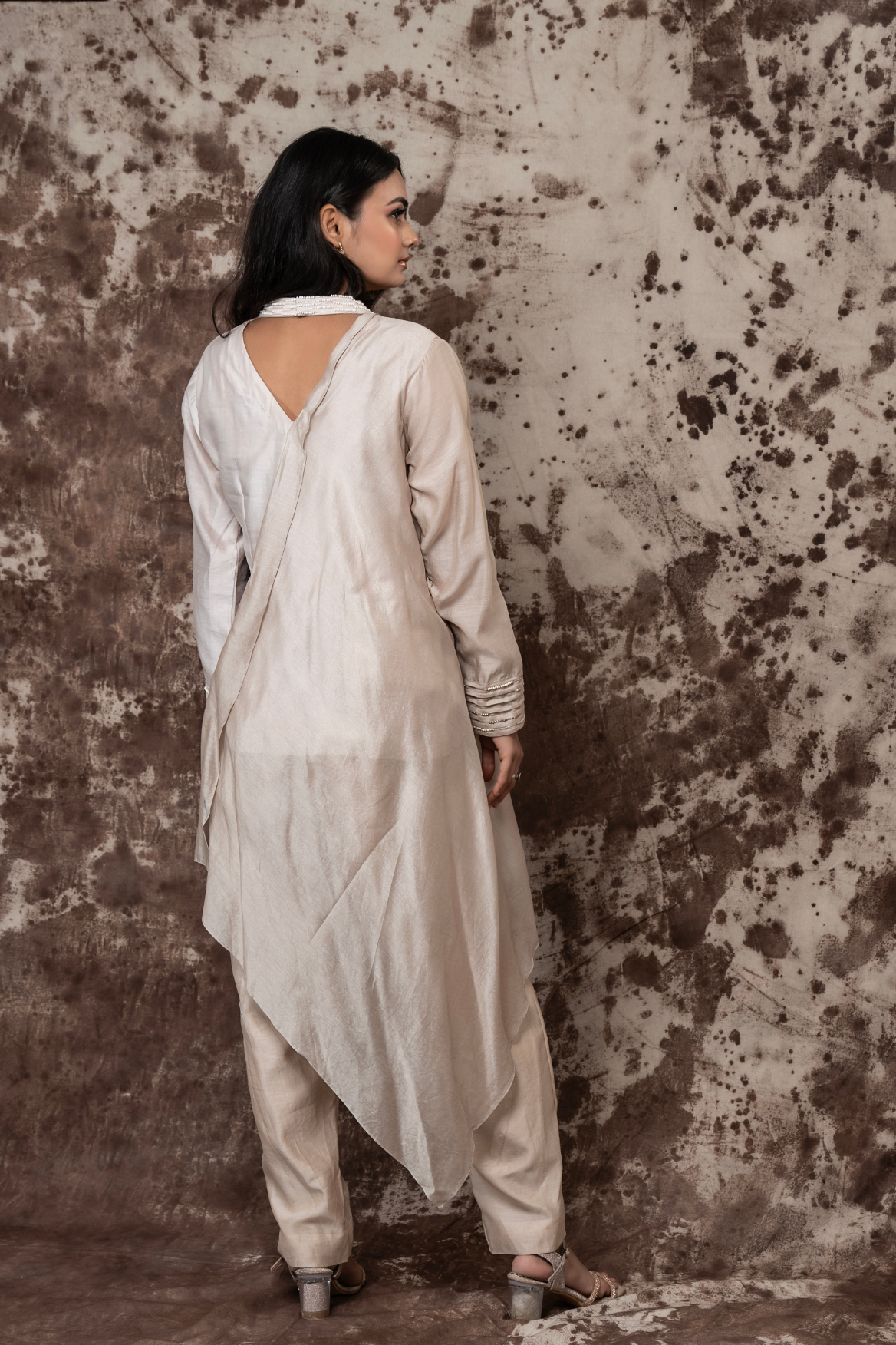 One shoulder draped co-ord set