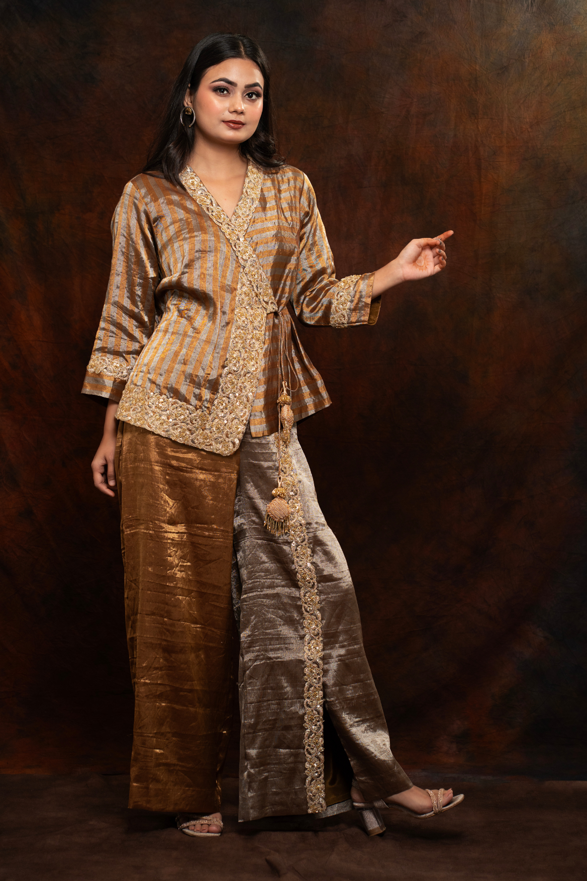 Zari tissue Co-ord Set