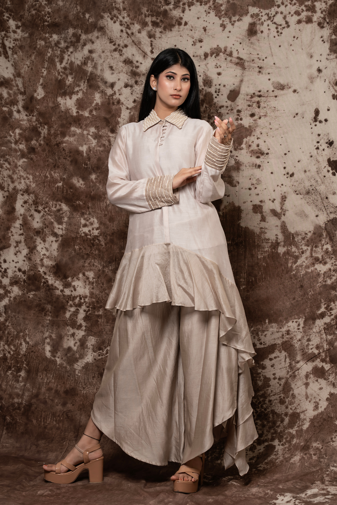Ruffled hem co-ord set