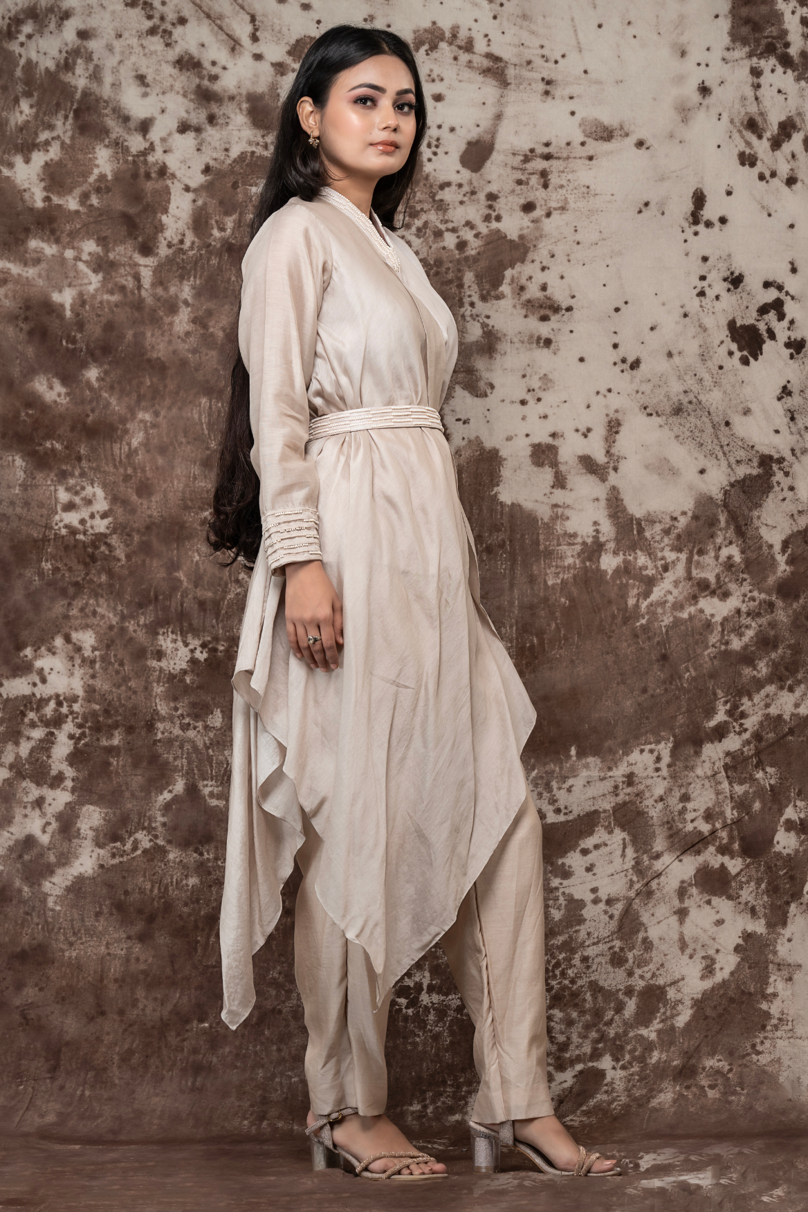 One shoulder draped co-ord set