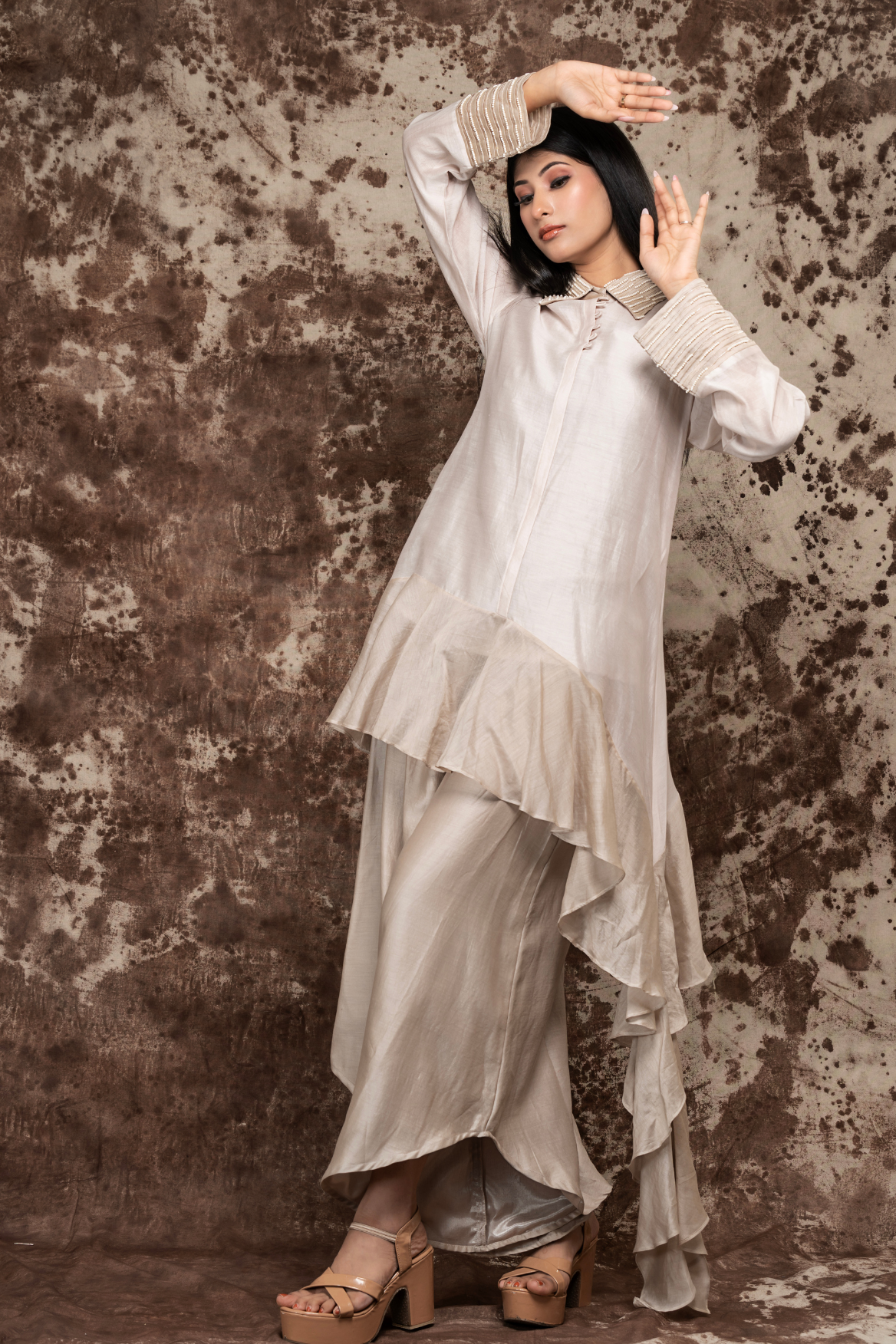 Ruffled hem co-ord set