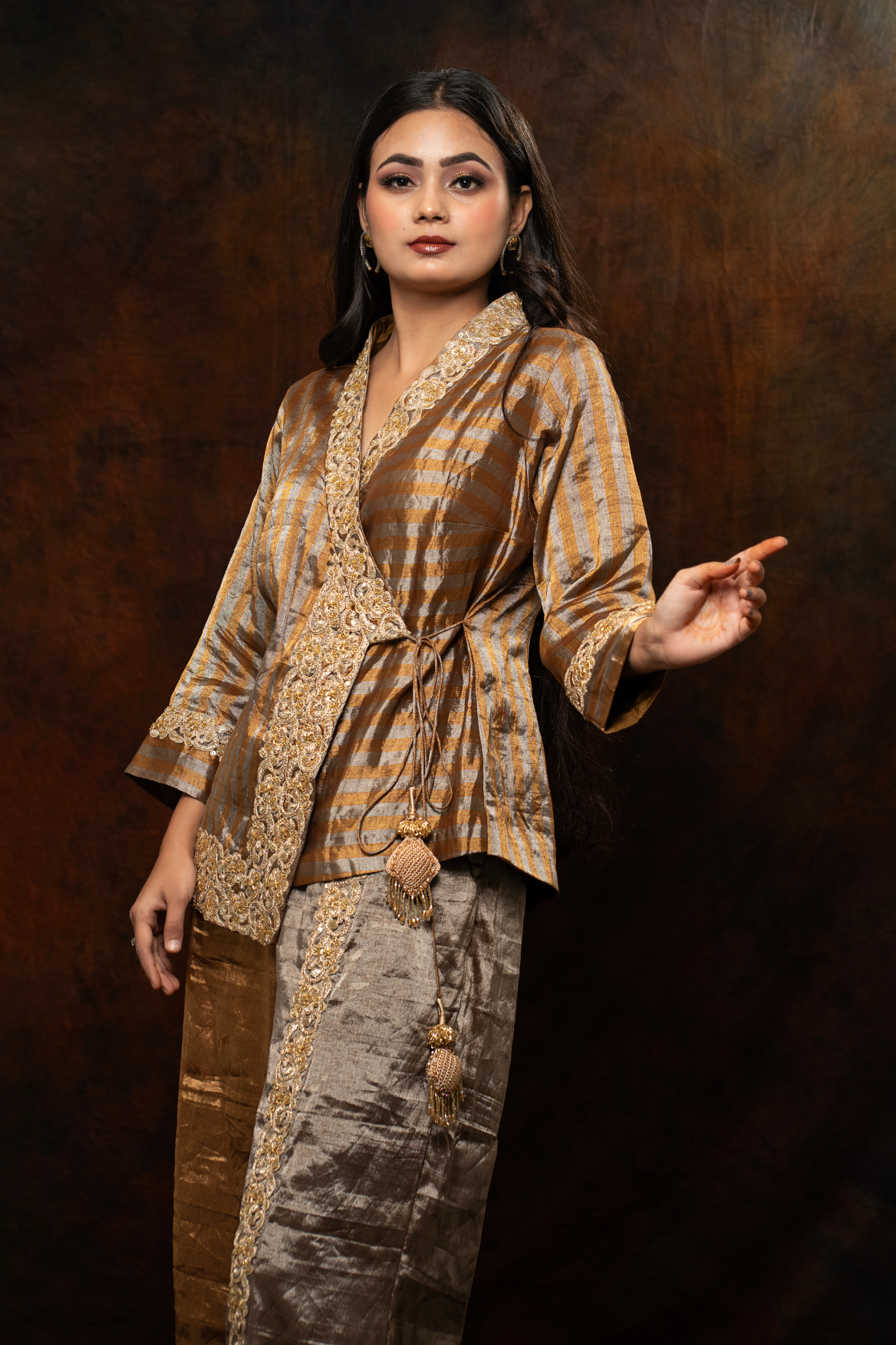 Zari tissue Co-ord Set