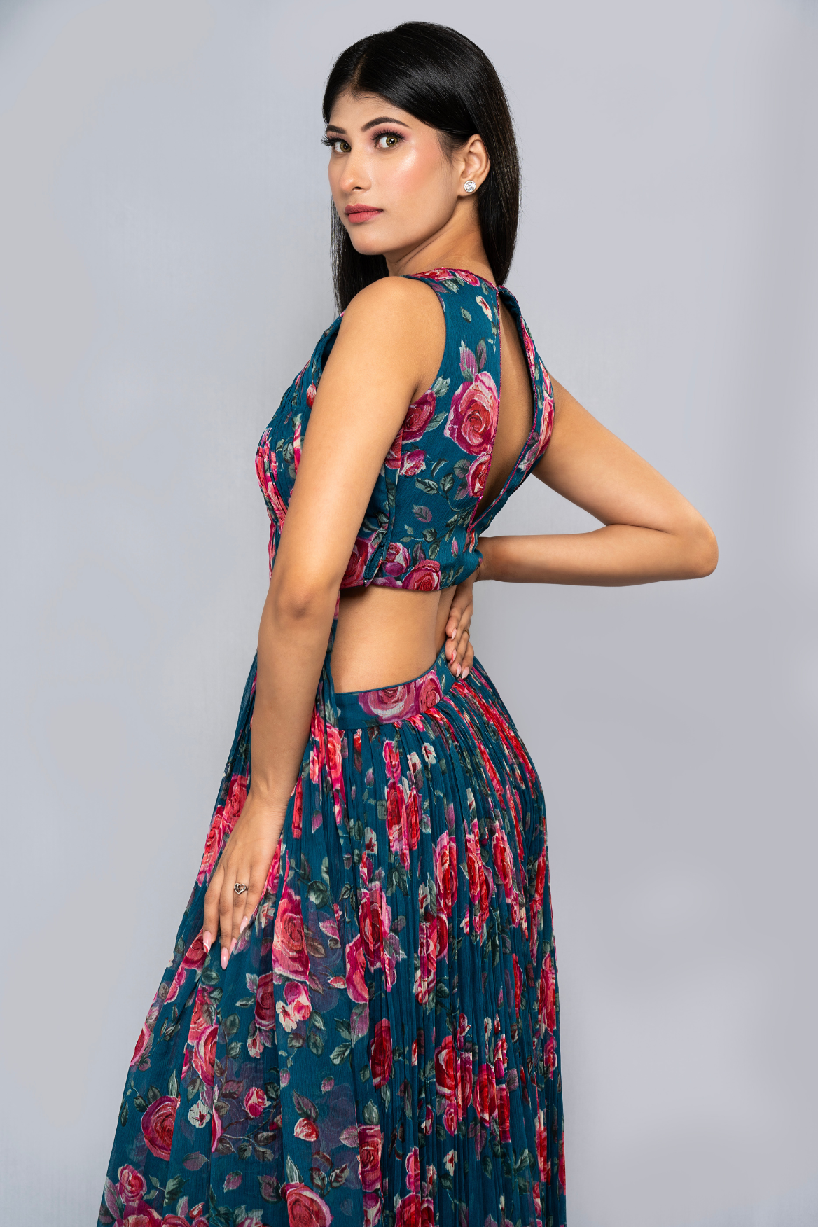 Indo-western ruched top with palazzo
