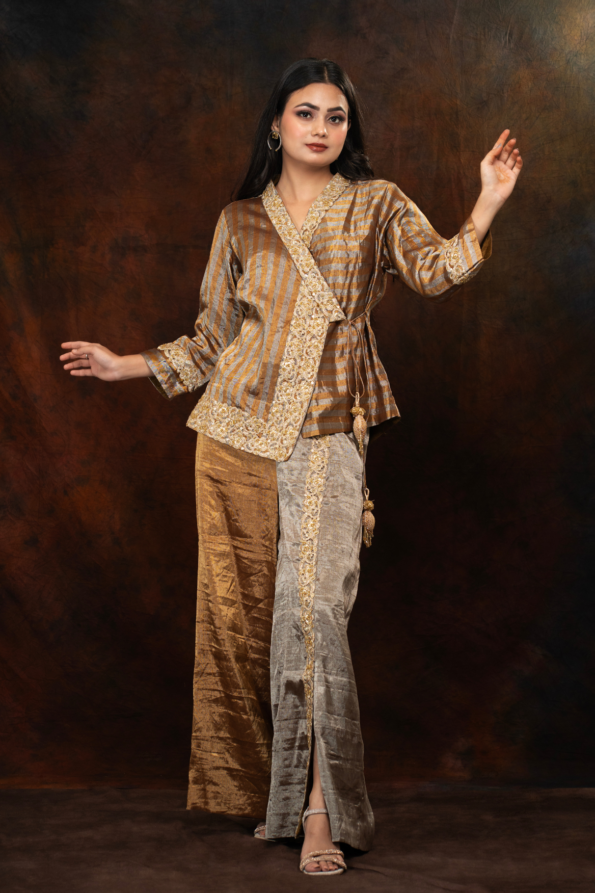 Zari tissue Co-ord Set