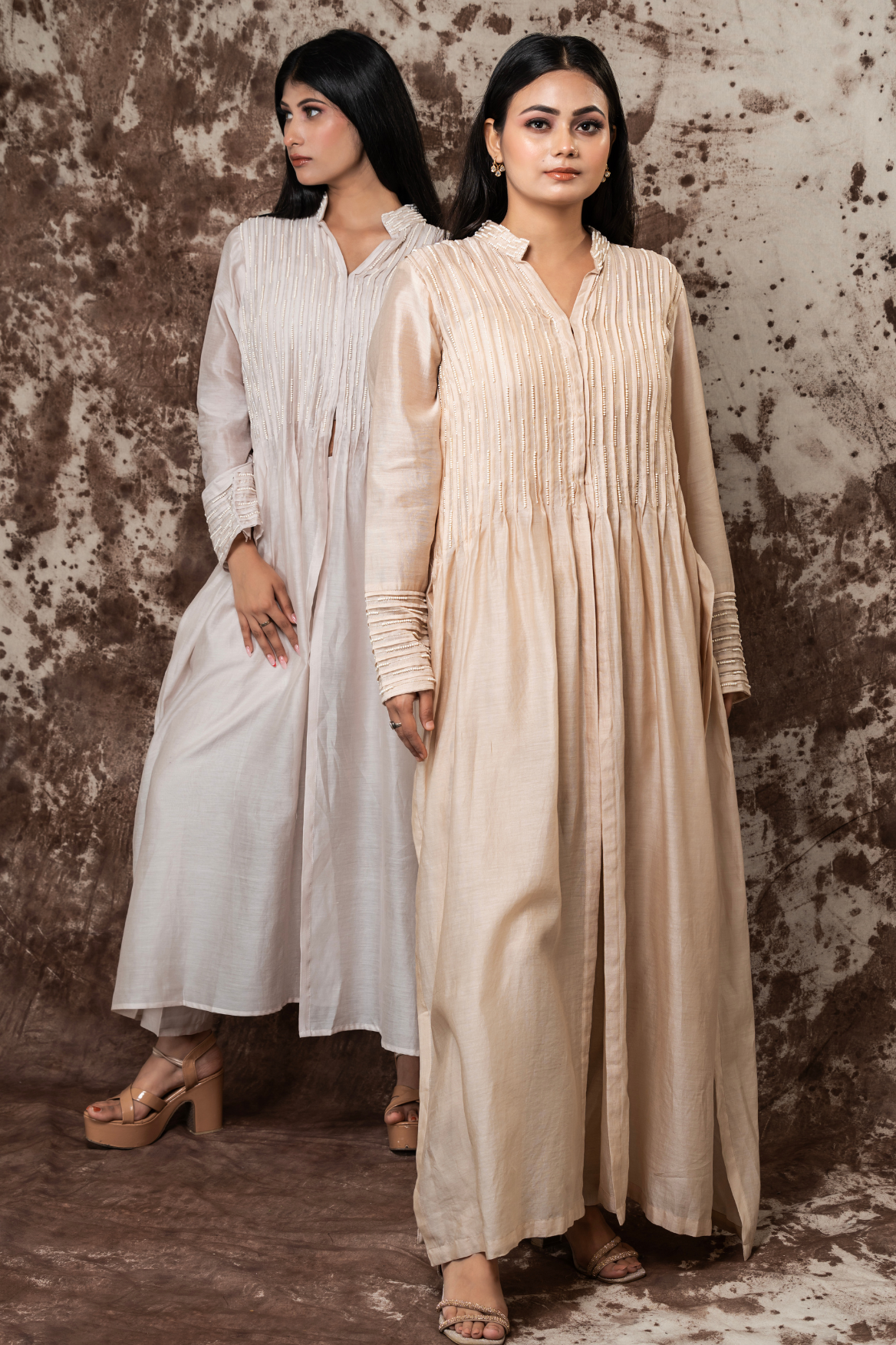 Indo-western tunic with bustier and straight pants