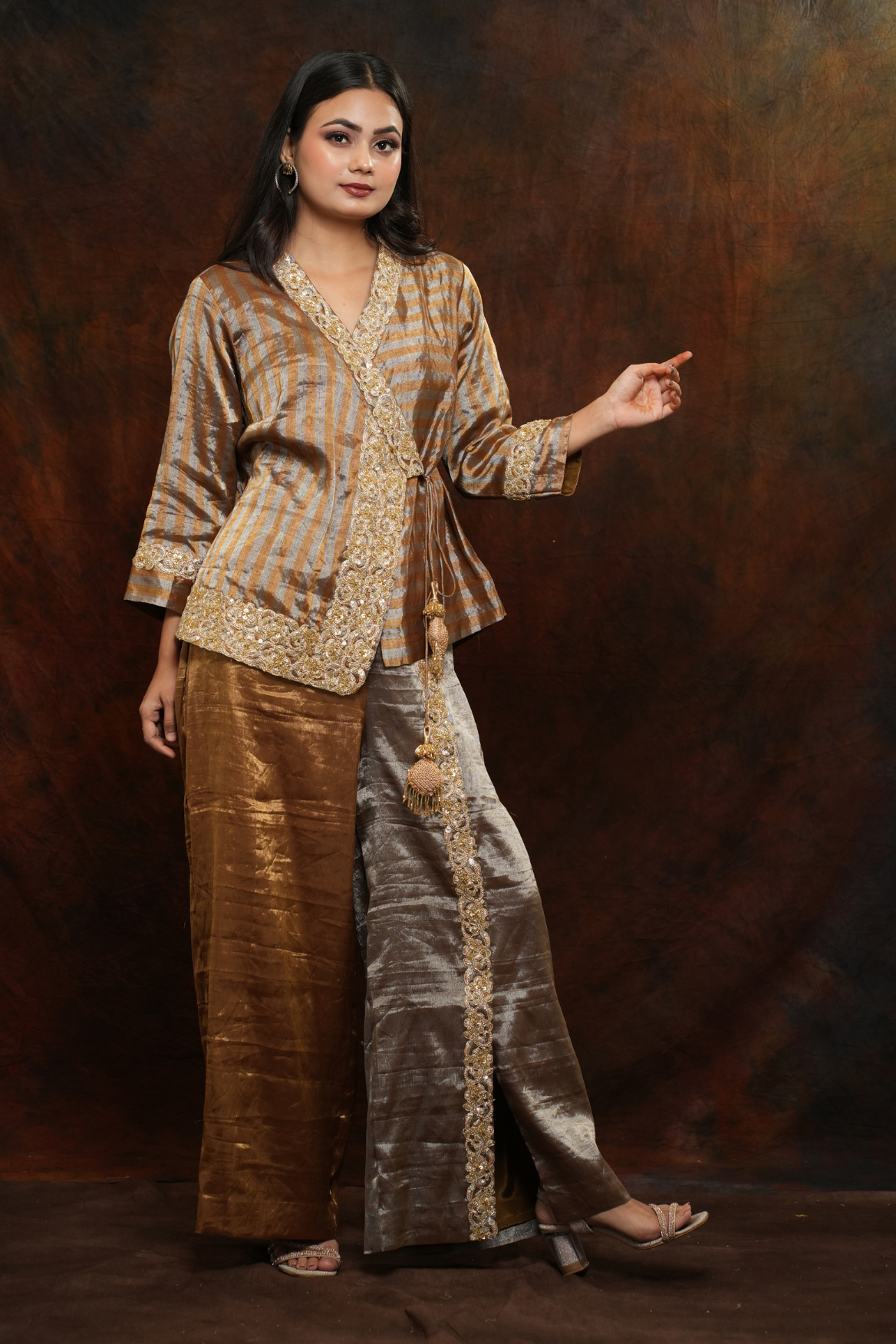 Zari tissue Co-ord Set