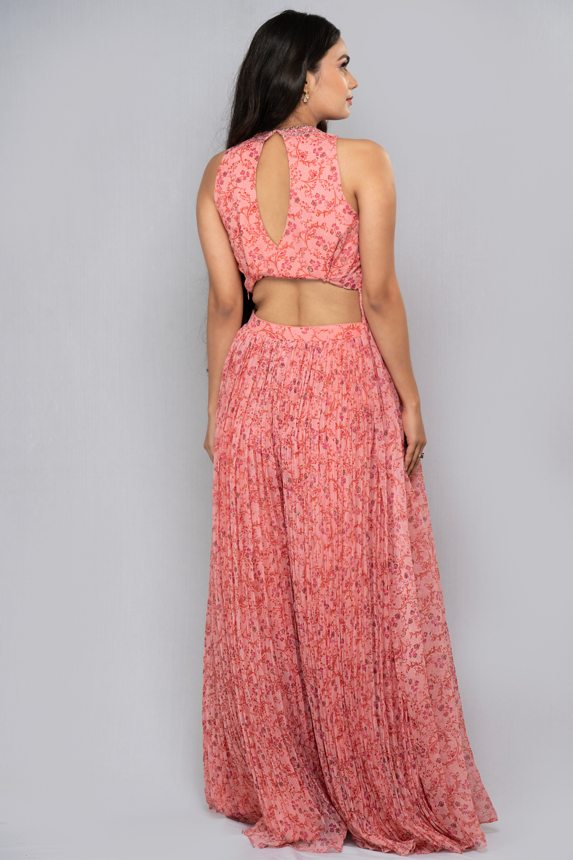 Indo-western ruched top with palazzo